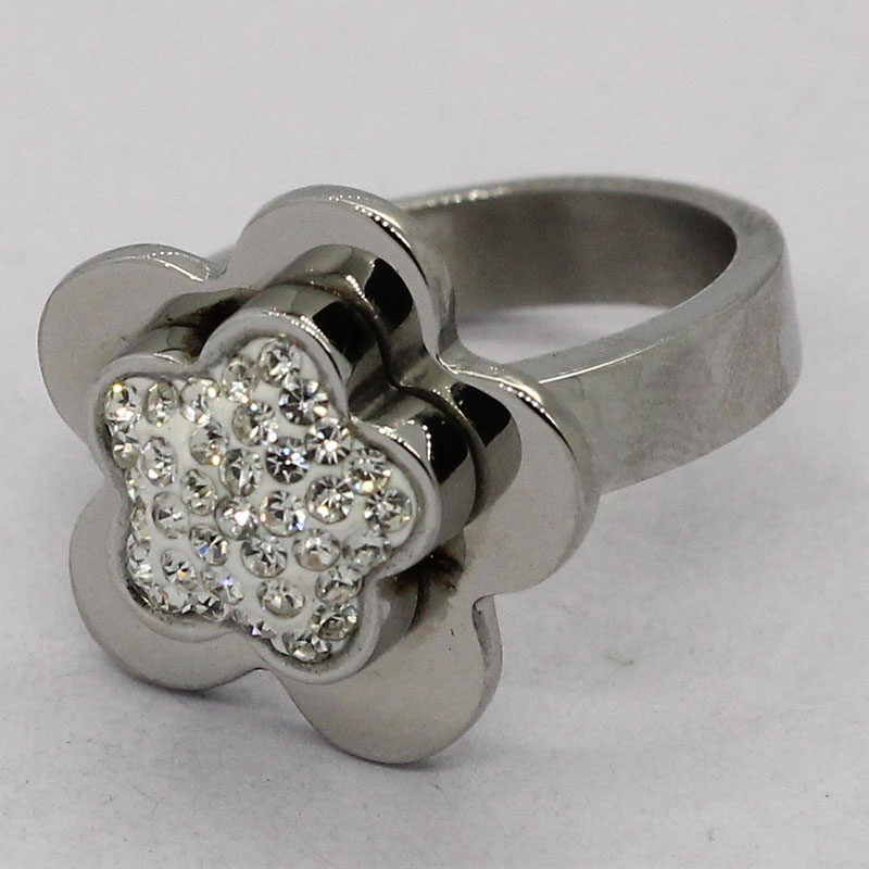 双层式花戒指 情侣不锈钢戒指 首饰定制工厂